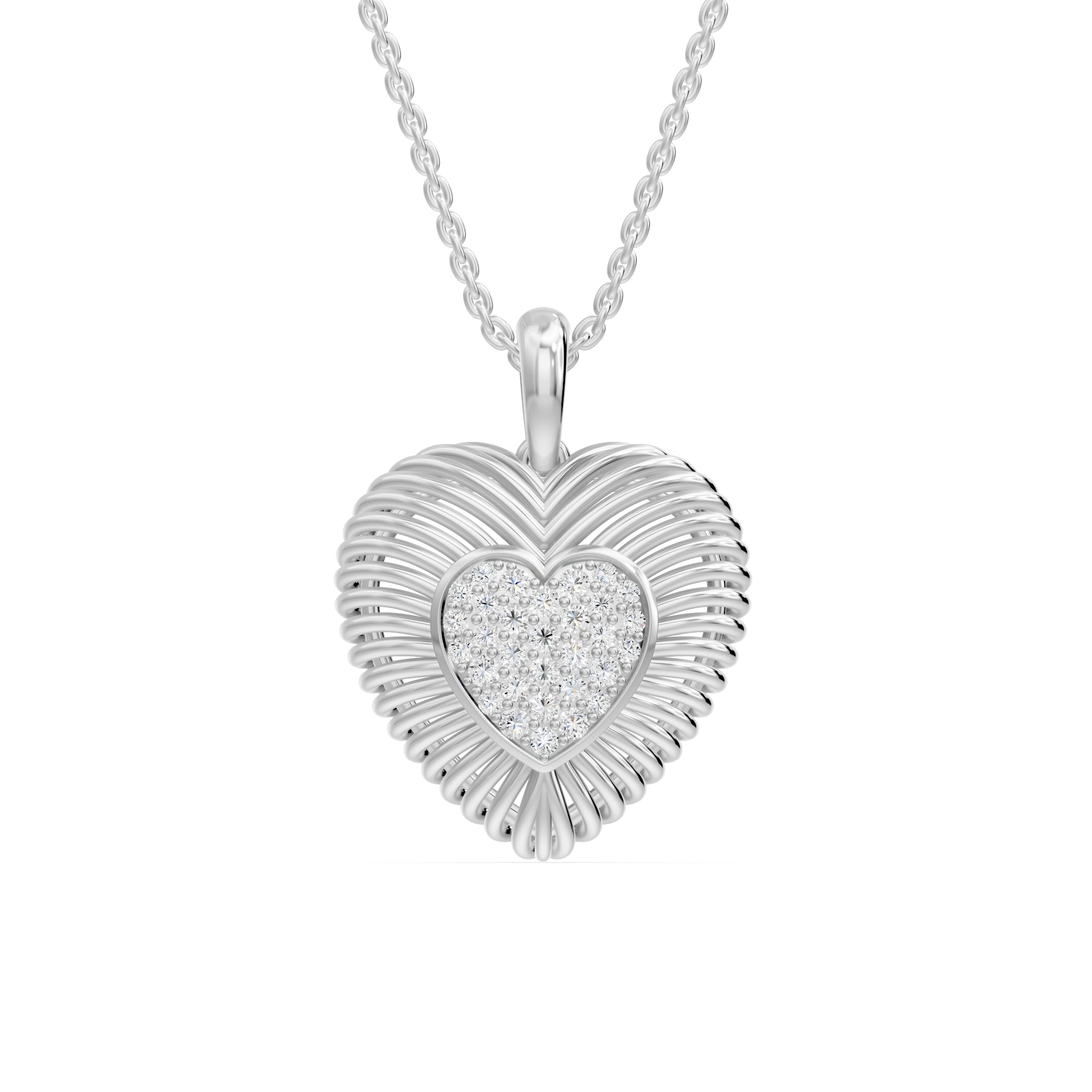 14K Solid Gold  0.15ctw Heart Lab Grown Diamond Pendants