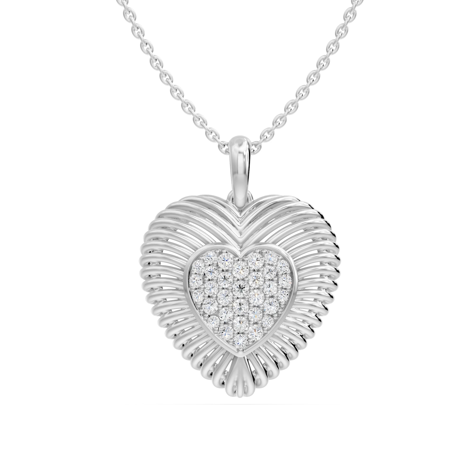 14K Solid Gold  0.23ctw Heart Lab Grown Diamond Pendants