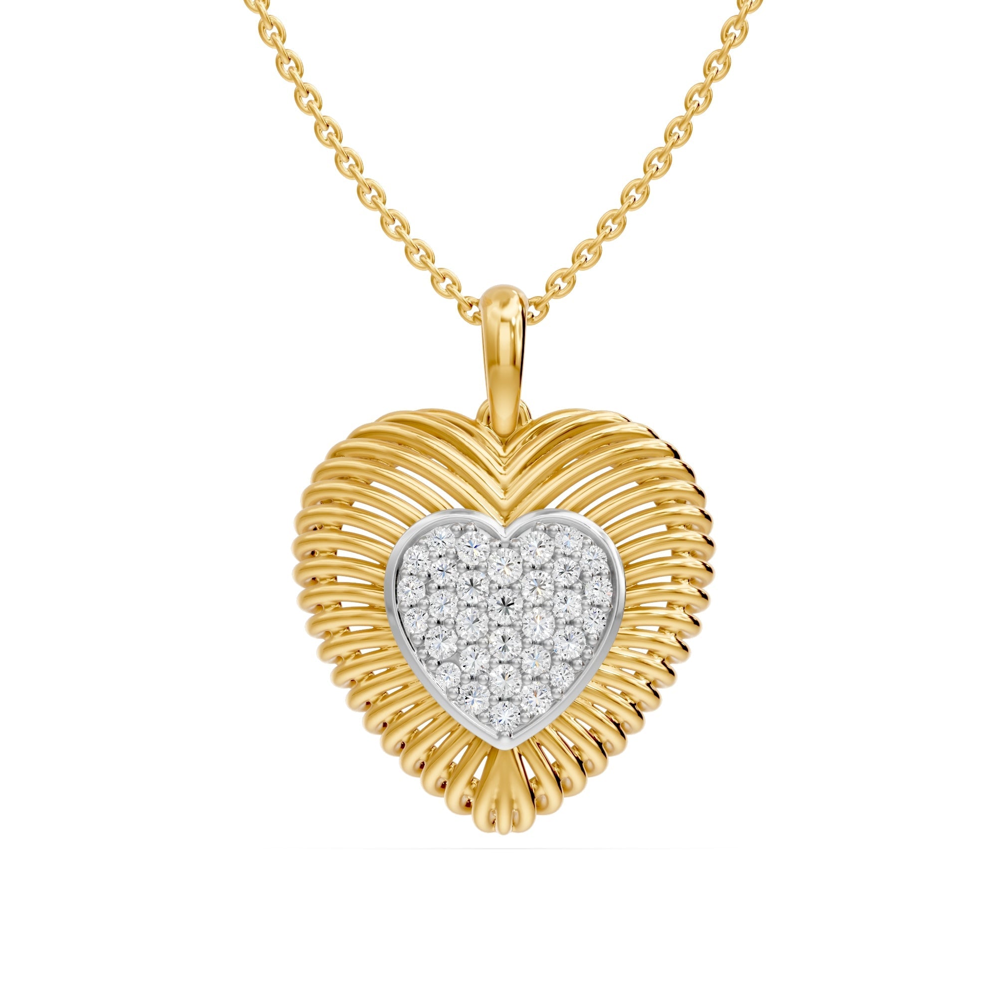 14K Solid Gold  0.23ctw Heart Lab Grown Diamond Pendants