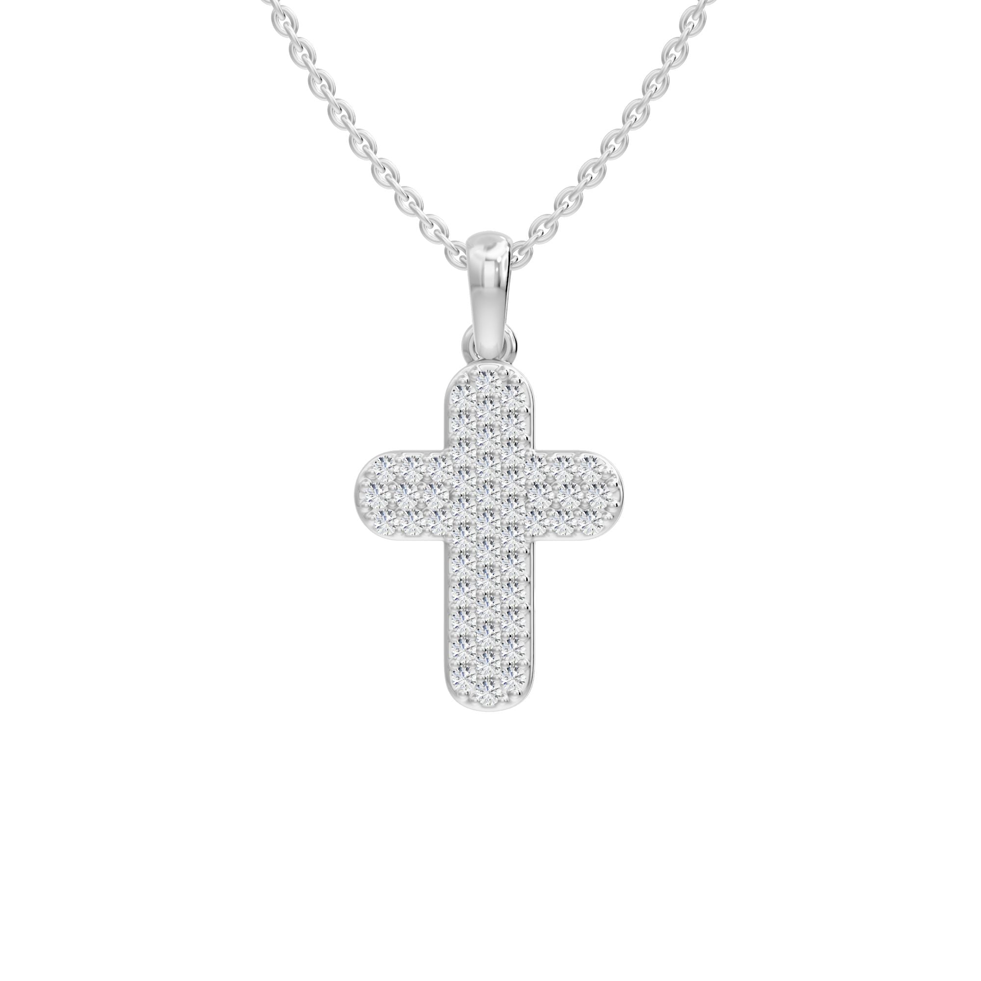 14K Solid Gold  0.22ctw Cross Lab Grown Diamond Pendants