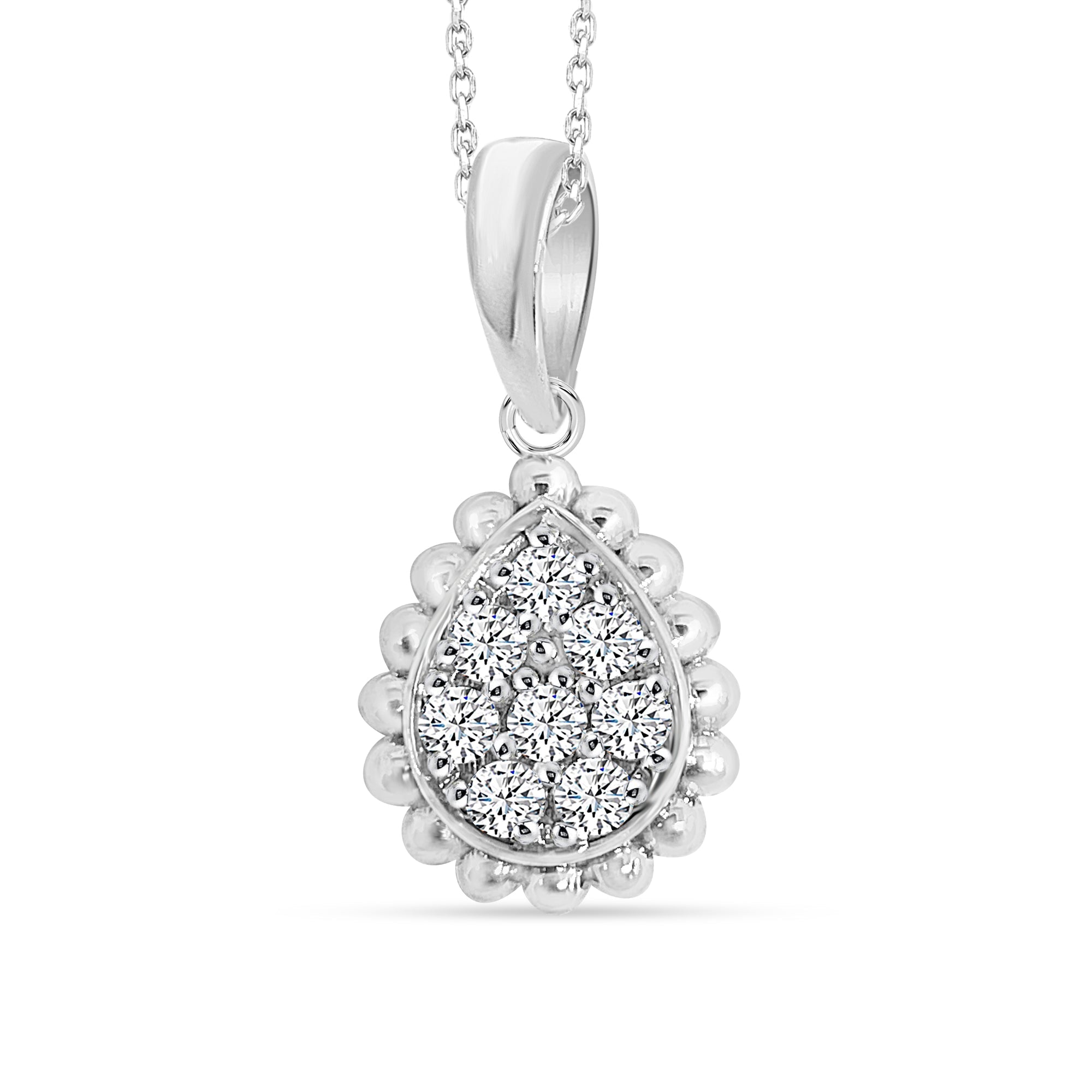 14K Solid Gold 0.35ctw Diamond Tear Drop Pendants