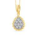 14K Solid Gold 0.35ctw Diamond Tear Drop Pendants