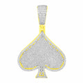 14K Solid Gold  1.34ctw Diamond Spade Pendants