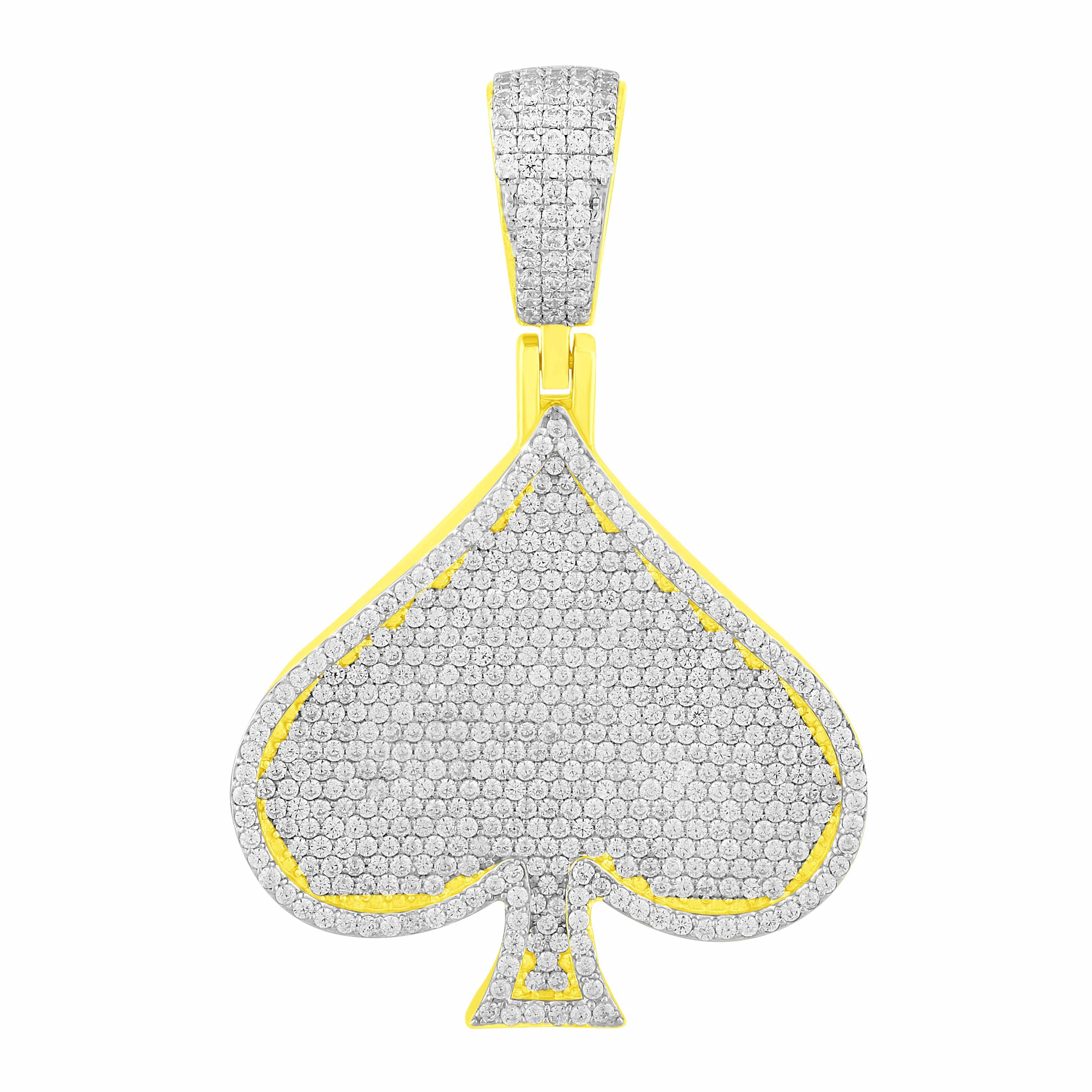 14K Solid Gold  1.34ctw Diamond Spade Pendants