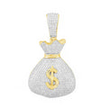 14K Solid Gold  1.57ctw Diamond Pendants