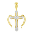 14K Solid Gold  0.78ctw Diamond Cross Pendants