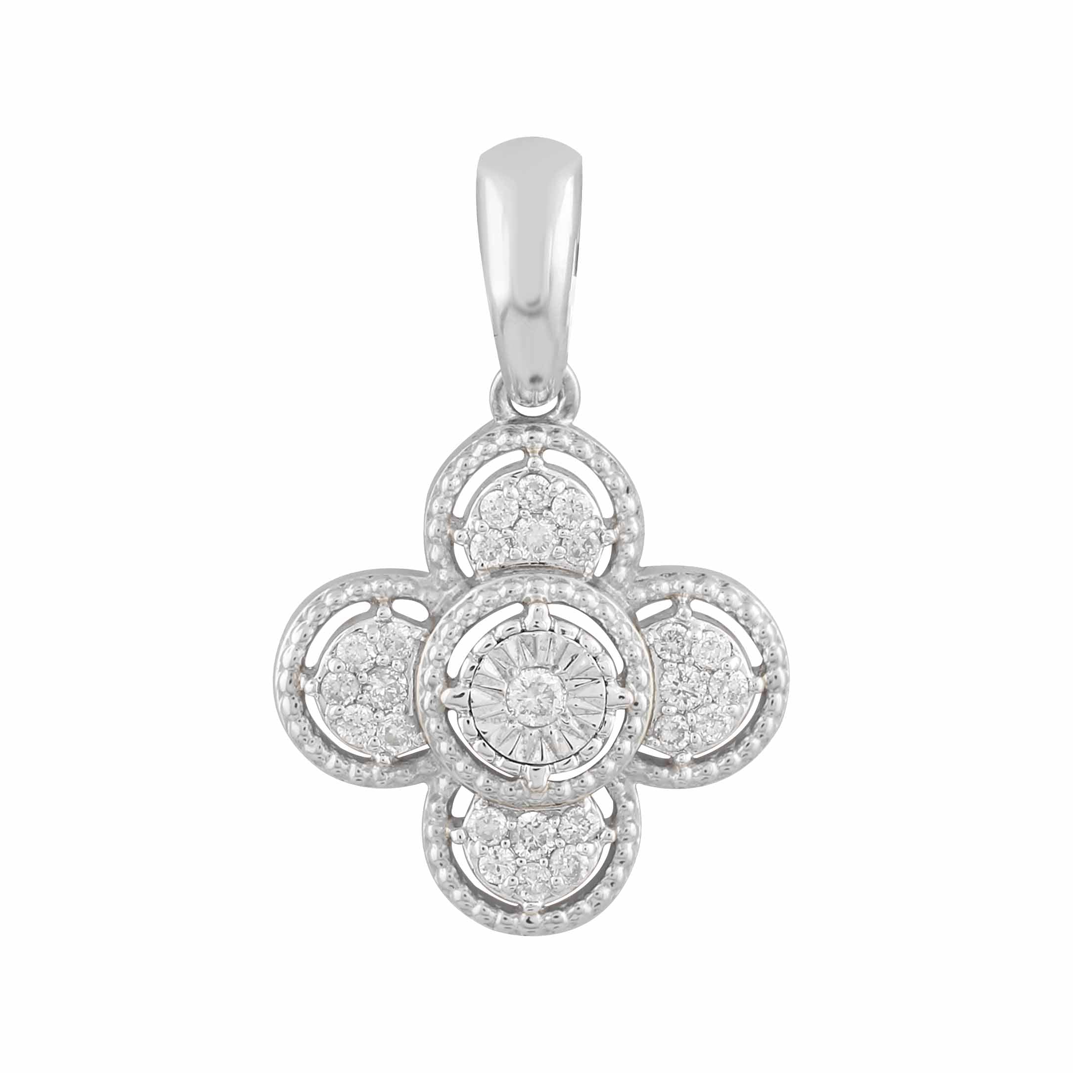 14K Solid Gold  0.11ctw Diamond Pendants