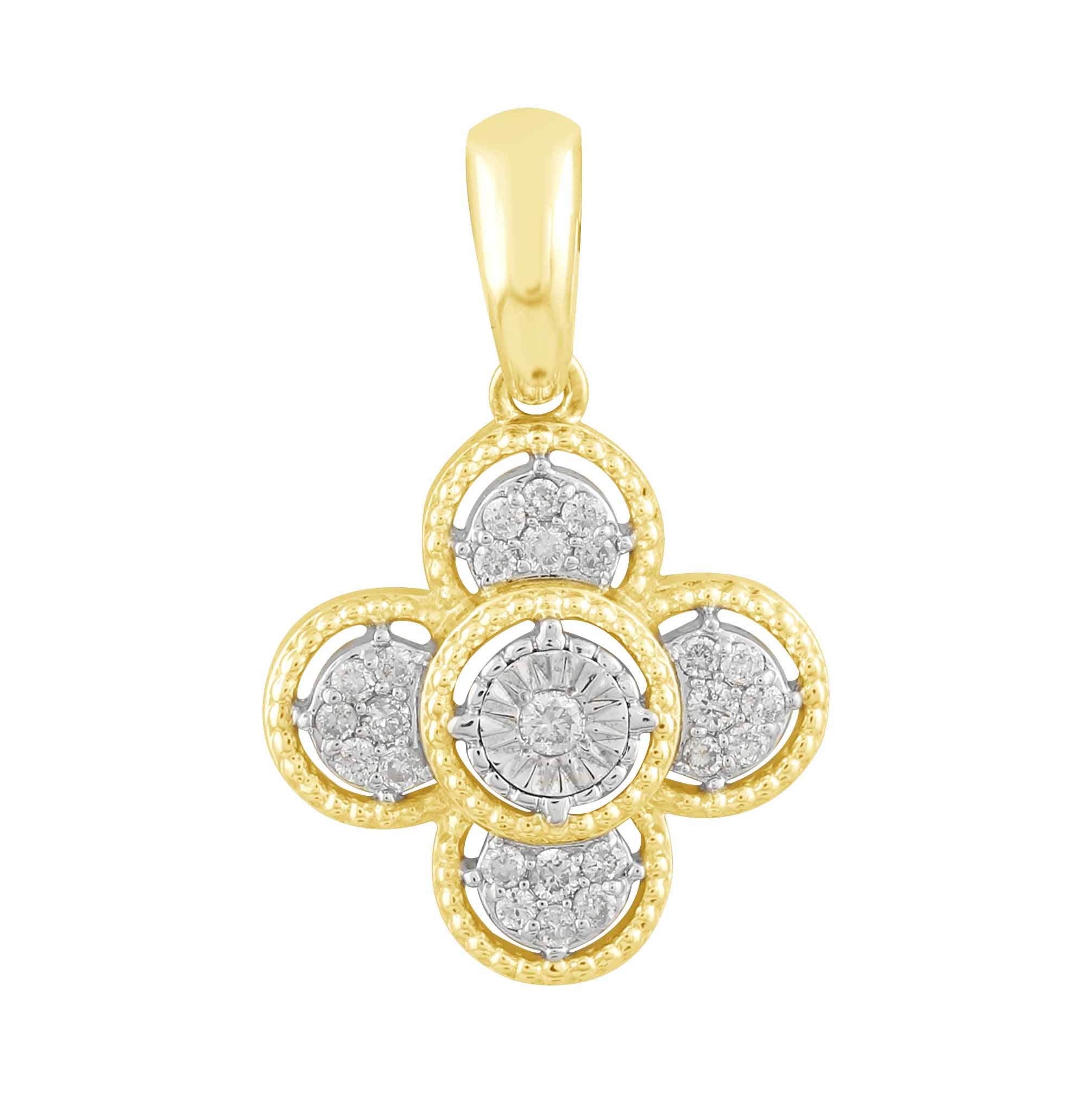 14K Solid Gold  0.11ctw Diamond Pendants