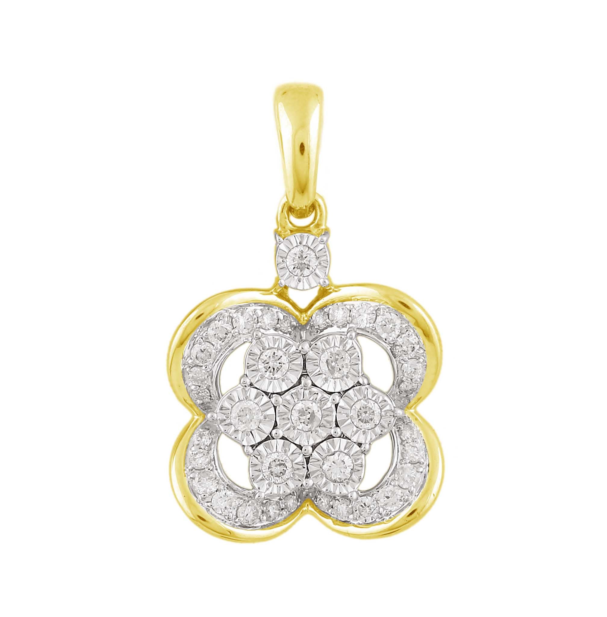 14K Solid Gold  0.25ctw Diamond Pendants