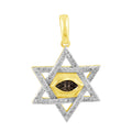 14K Solid Gold  0.33ctw Diamond evil eye star Pendants