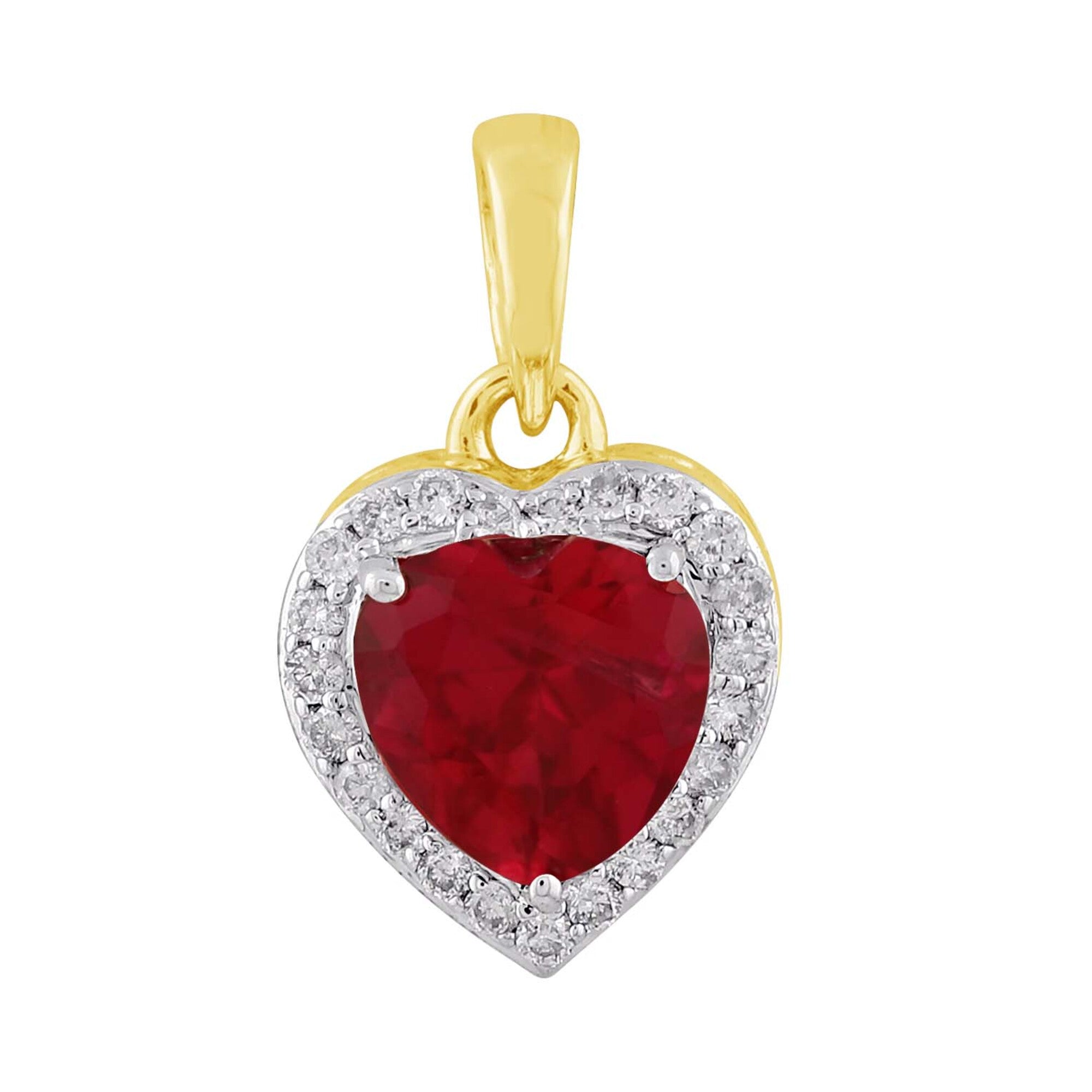 14K Solid Gold  0.09ctw Diamond Heart Pendants
