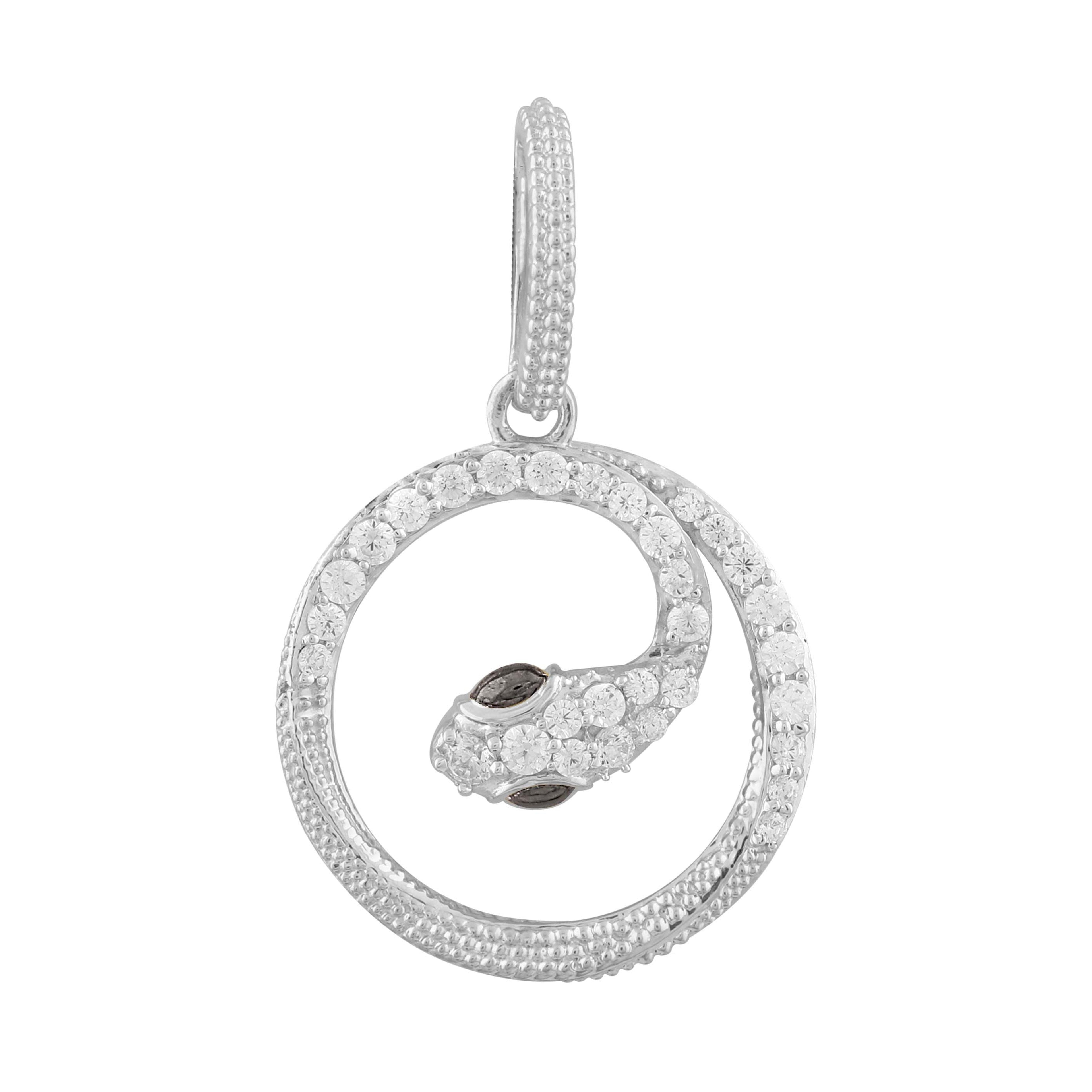 14K Solid Gold  0.25ctw Diamond Snake Pendants