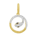 14K Solid Gold  0.25ctw Diamond Snake Pendants