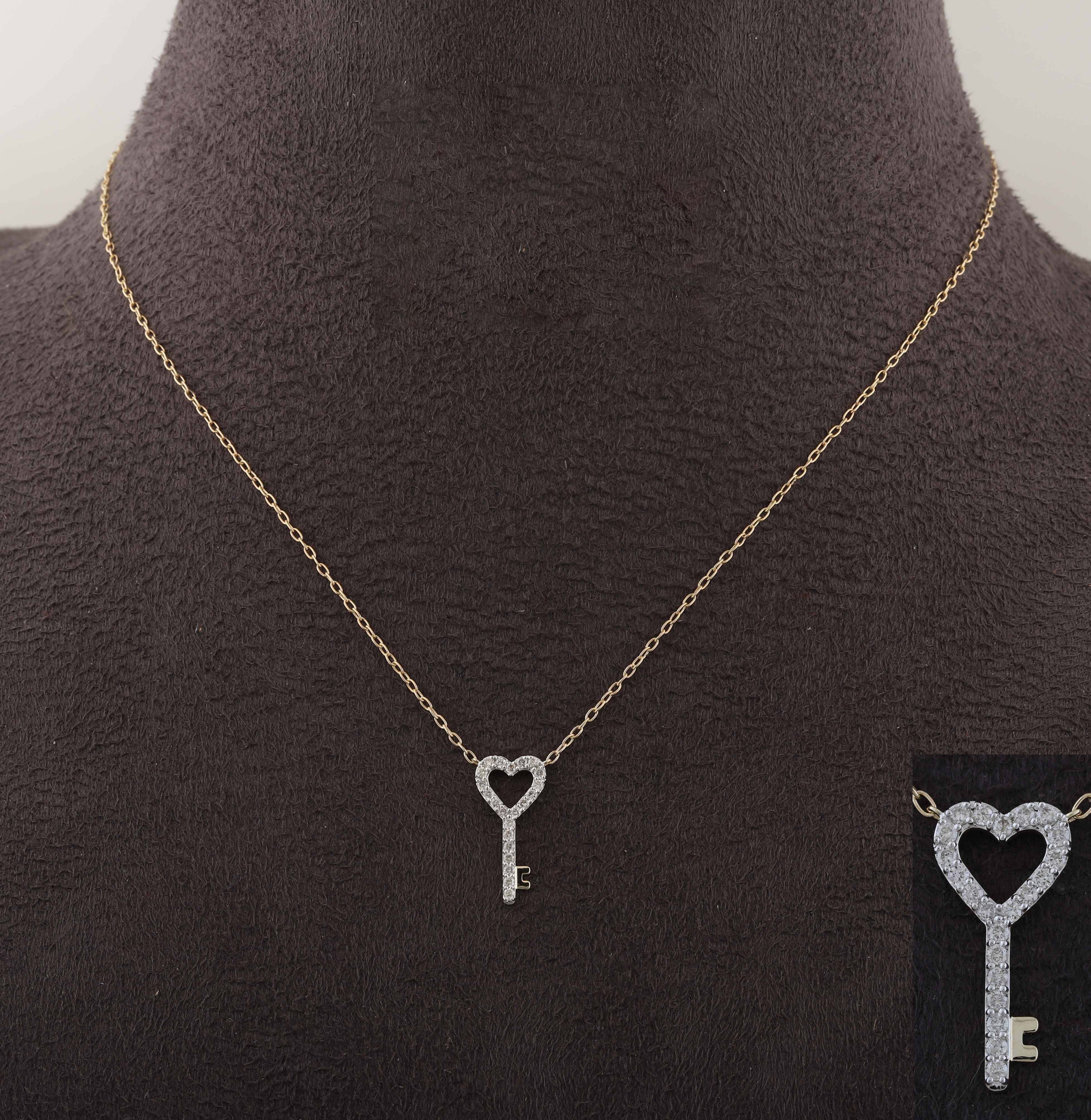 14K Solid Gold  0.22ctw Diamond Necklaces