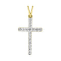 14K Solid Gold 0.26ctw Diamond Cross Pendants