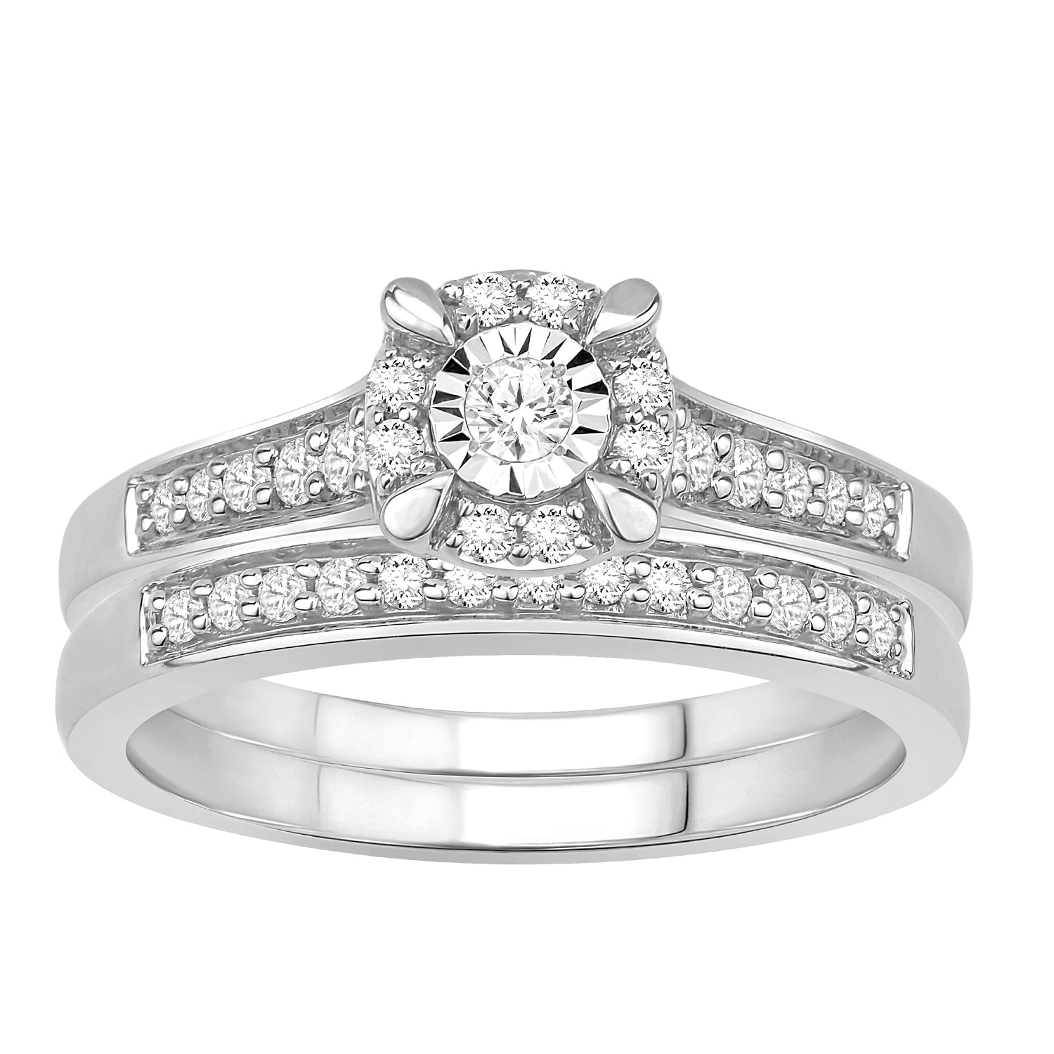 14K Solid Gold  0.35ctw Diamond Womens Rings