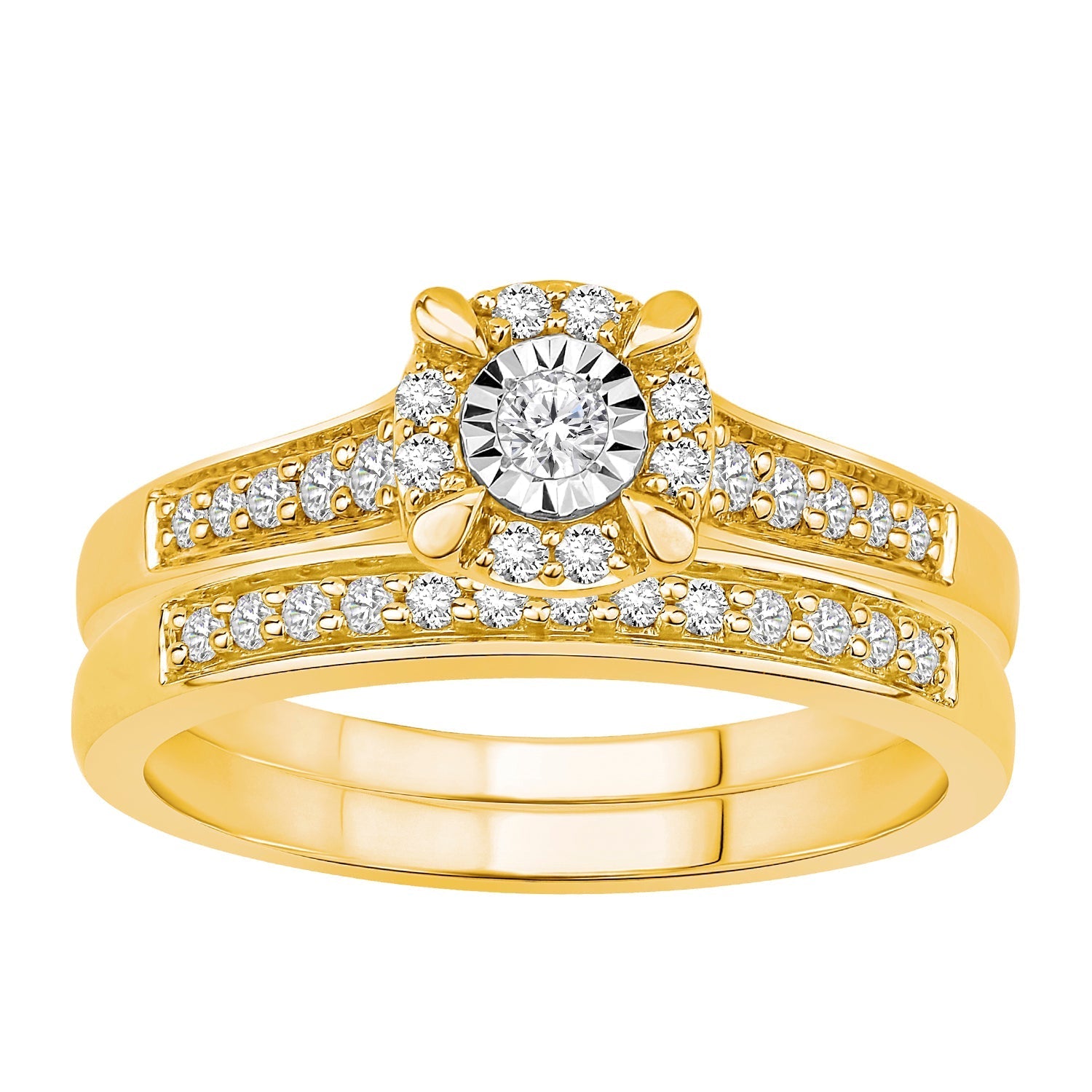 14K Solid Gold  0.35ctw Diamond Womens Rings