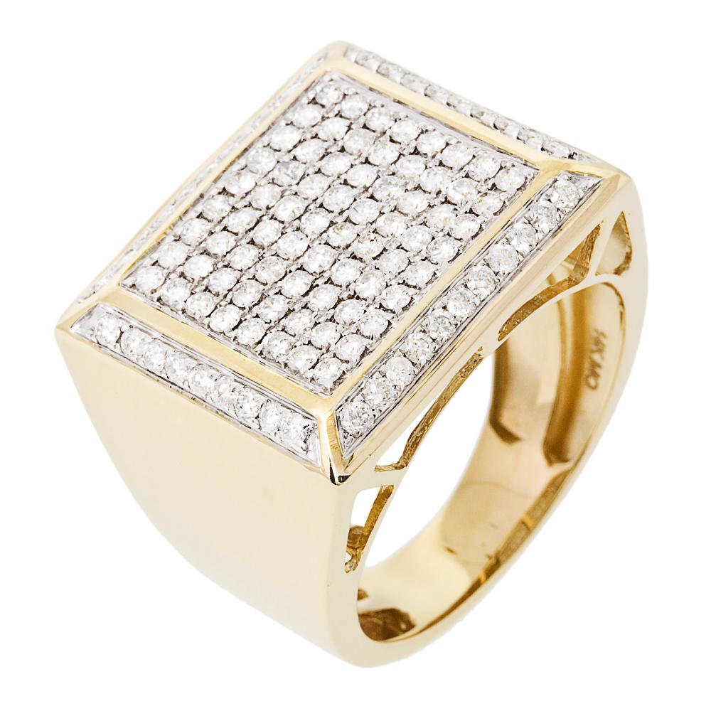 Diamond Men Ring in 14K Solid Gold(1.69ctw)