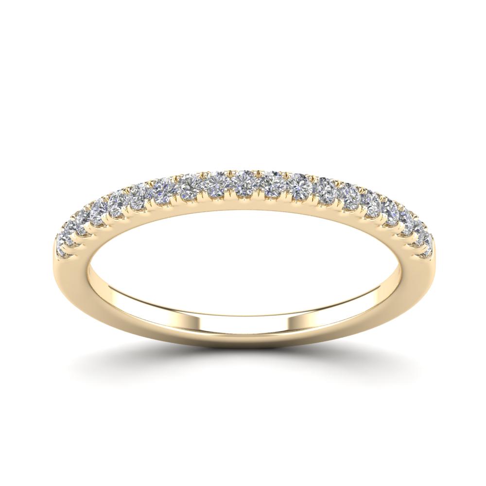 14K Solid Gold 0.25ctw Diamond Minimal Half Eternity Womens Ring