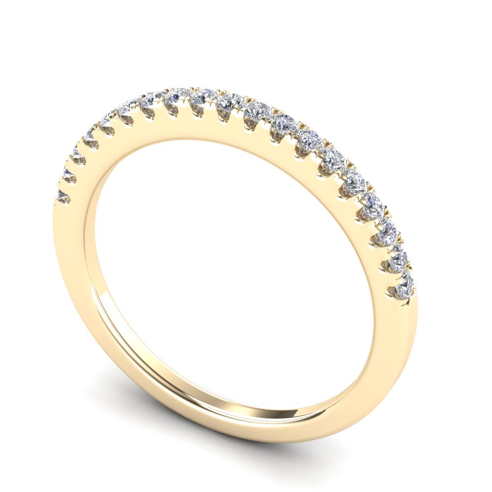 14K Solid Gold 0.25ctw Diamond Minimal Half Eternity Womens Ring