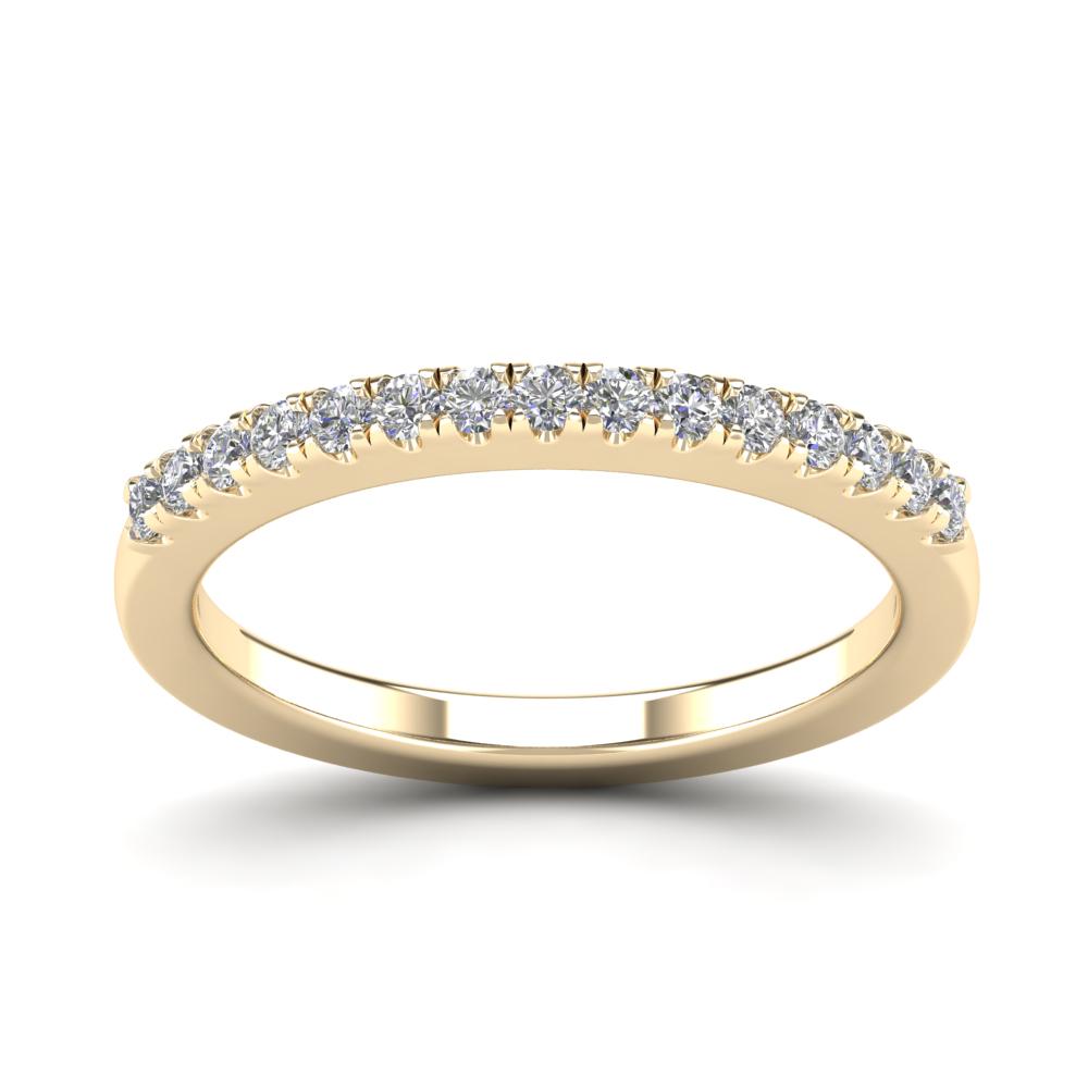 14K Solid Gold 0.22ctw Diamond Simple Wedding Band Ladies Ring