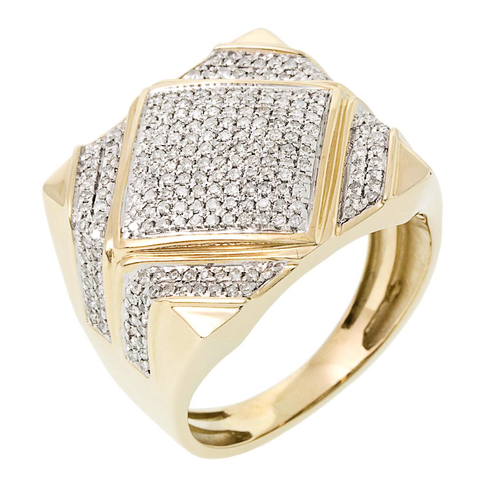 10K Solid Gold 0.80ctw Diamond Men Ring