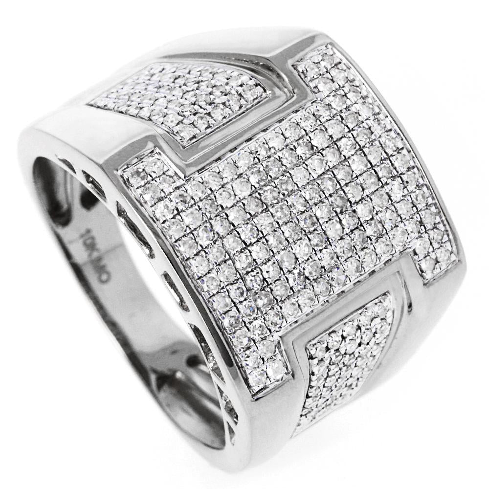 10K Solid Gold 1.10ctw Diamond Men's Right Hand Ring