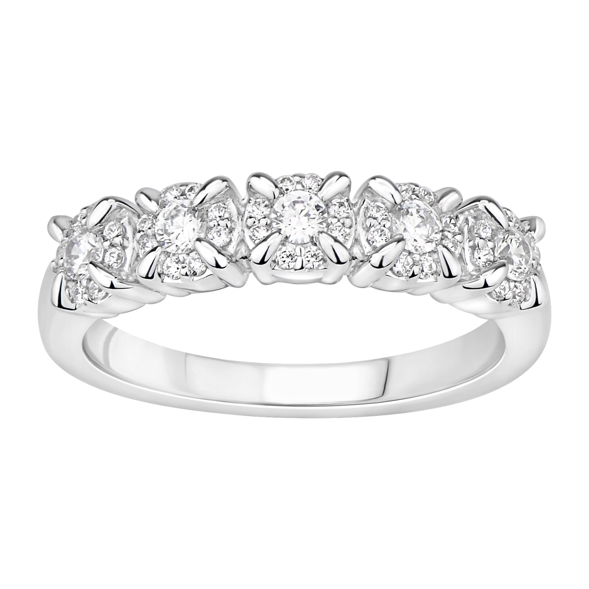 14K Solid Gold 0.35ctw Diamond Womens Band Ring