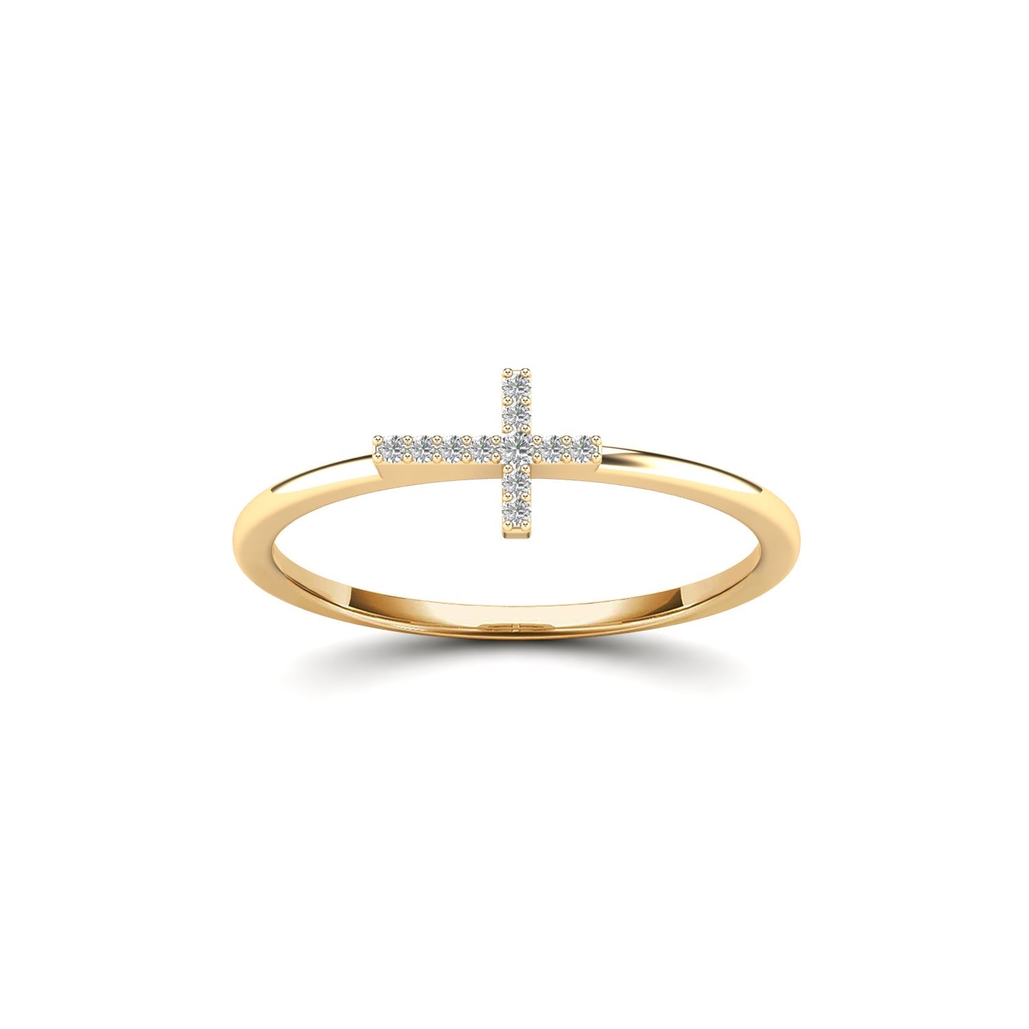 14K Solid Gold 0.05ctw Diamond Womens Rings