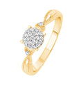 14K Solid Gold 0.20ctw Diamond Twist Engagement Ring