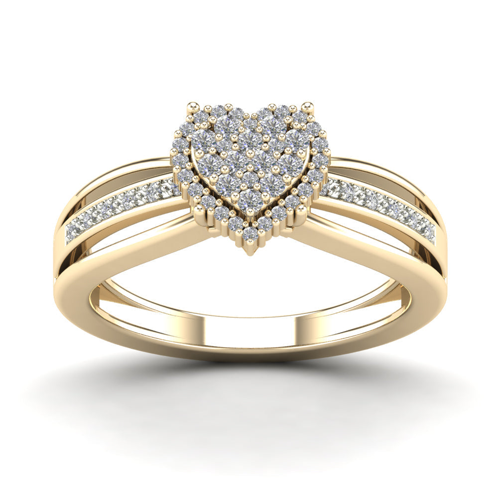 14K Solid Gold 0.24ctw Diamond Womens Rings