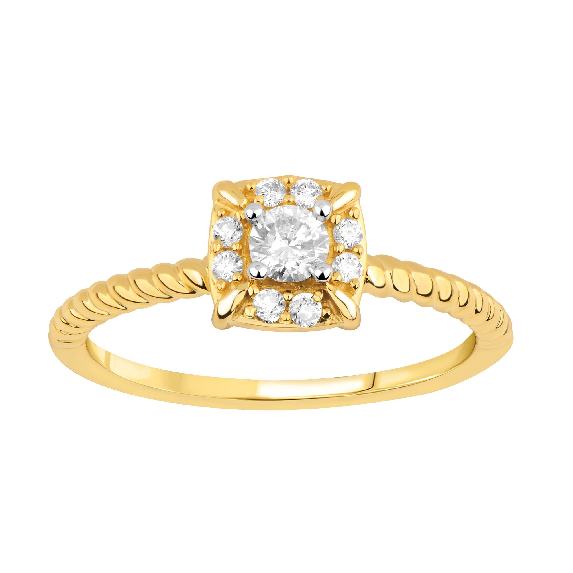 14K Solid Gold 0.25ctw Diamond Womens Ring