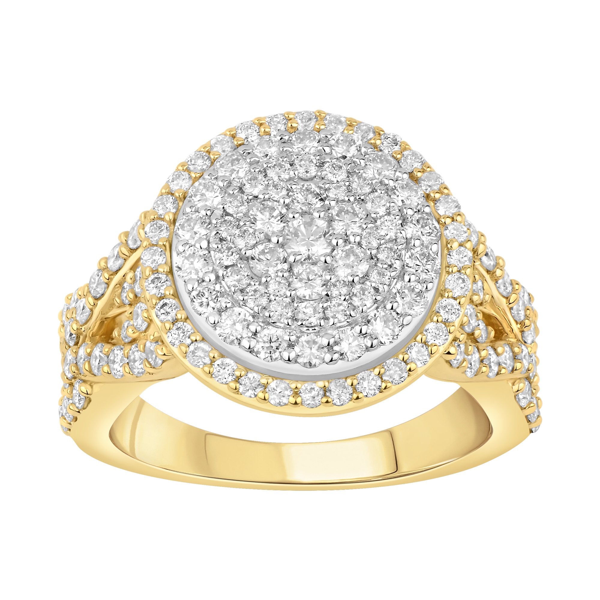14K Solid Gold 1.55ctw Diamond Womens Ring