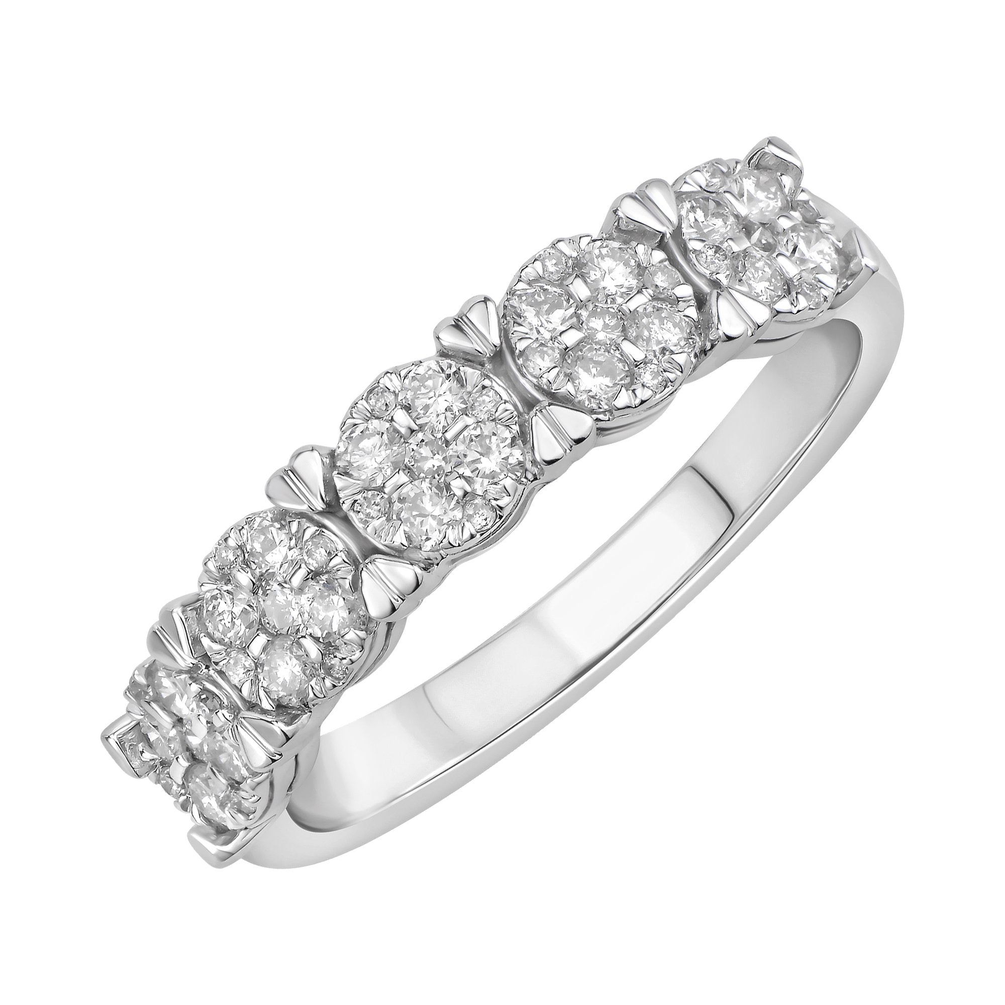 14K Solid Gold 0.50ctw Diamond Five Stone Women's Anniversary Ring