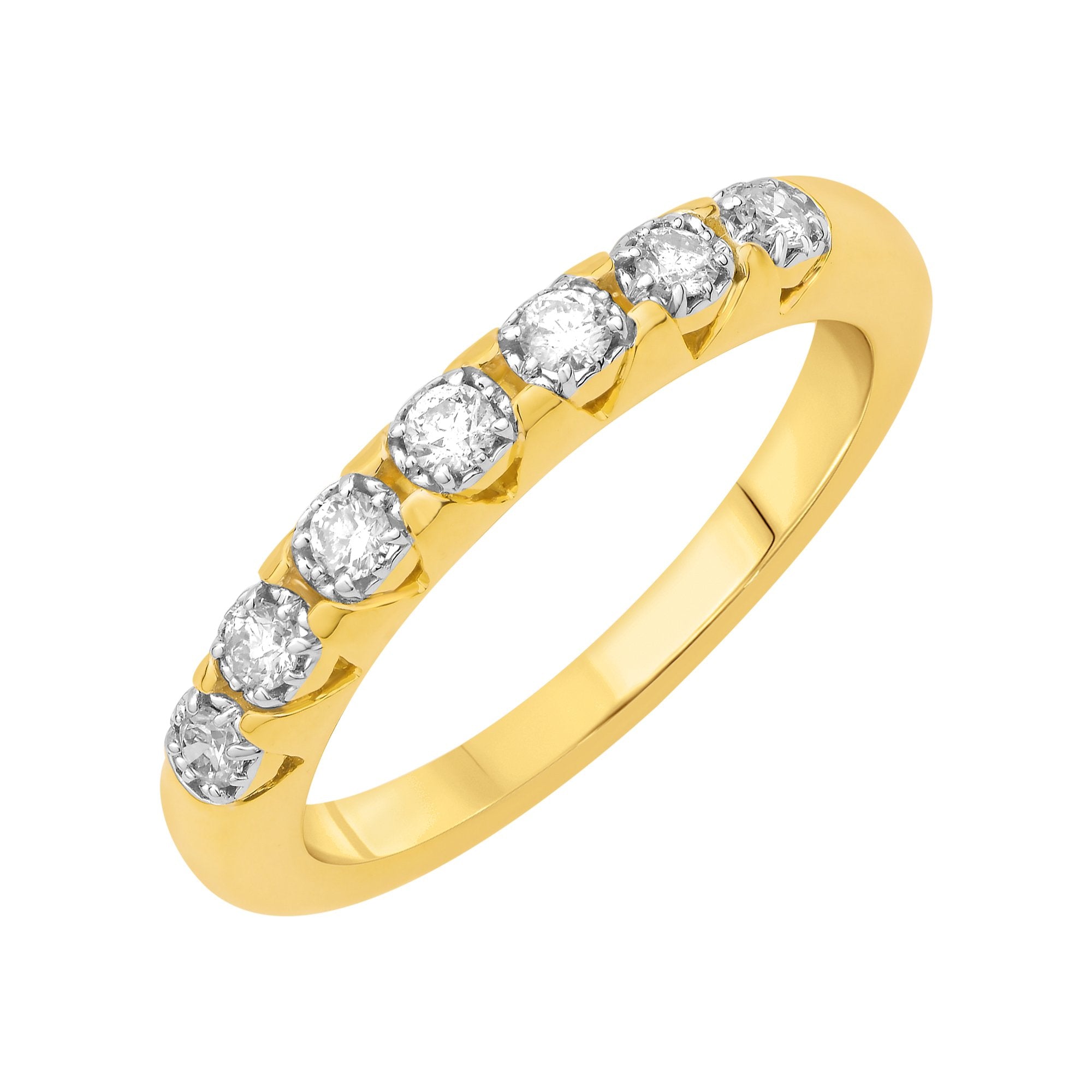 14K Solid Gold 0.25ctw Diamond Half Eternity Band Ring