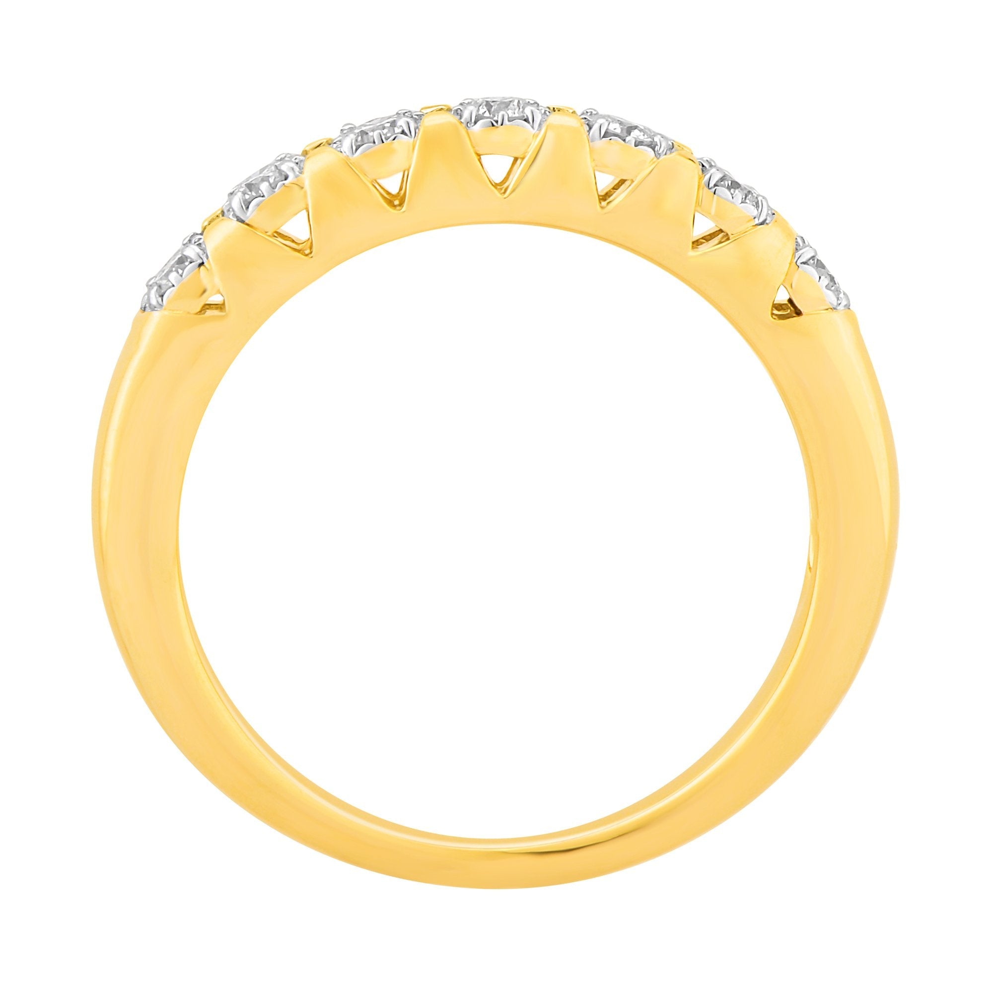 14K Solid Gold 0.25ctw Diamond Half Eternity Band Ring