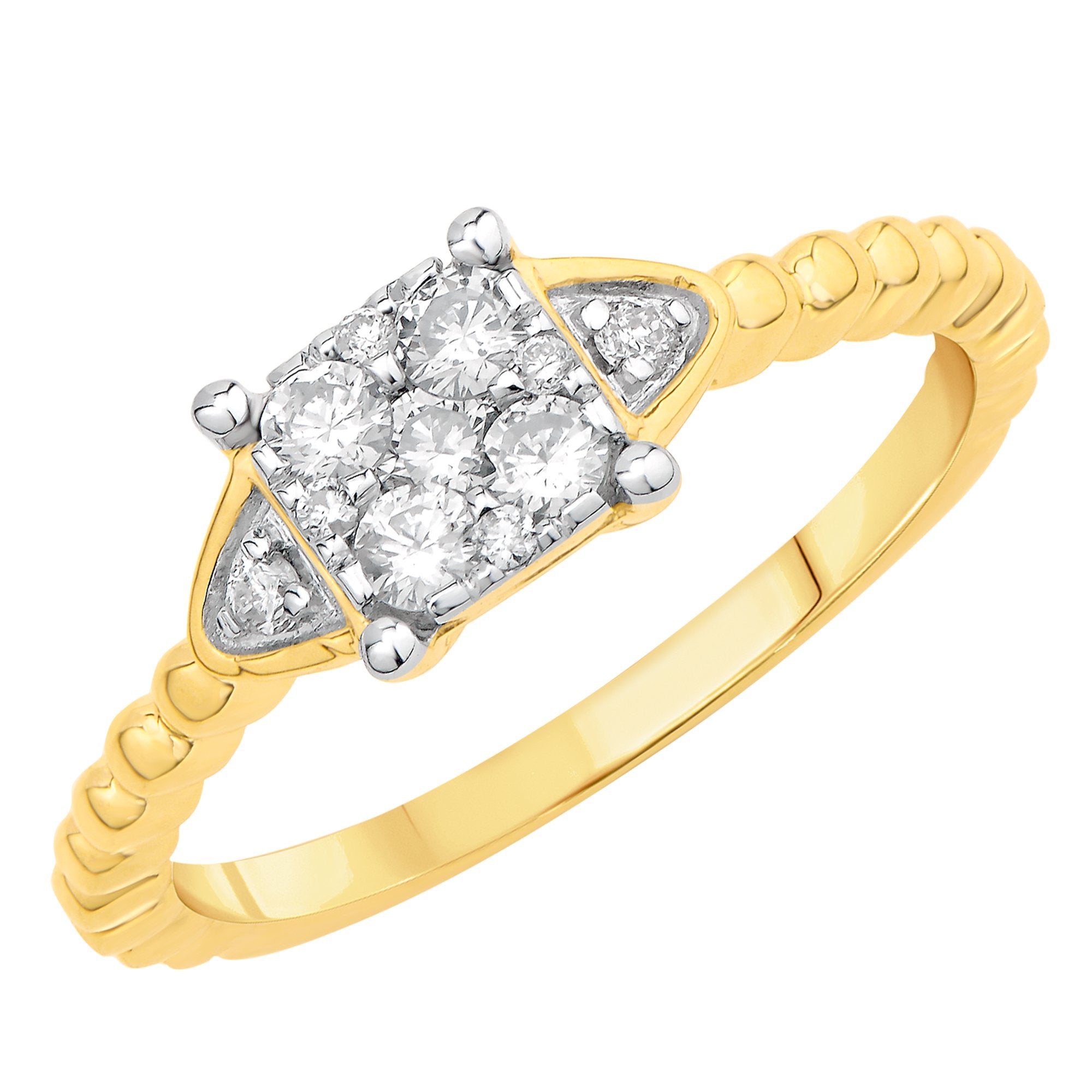 14K Solid Gold 0.33ctw Diamond Womens Ring