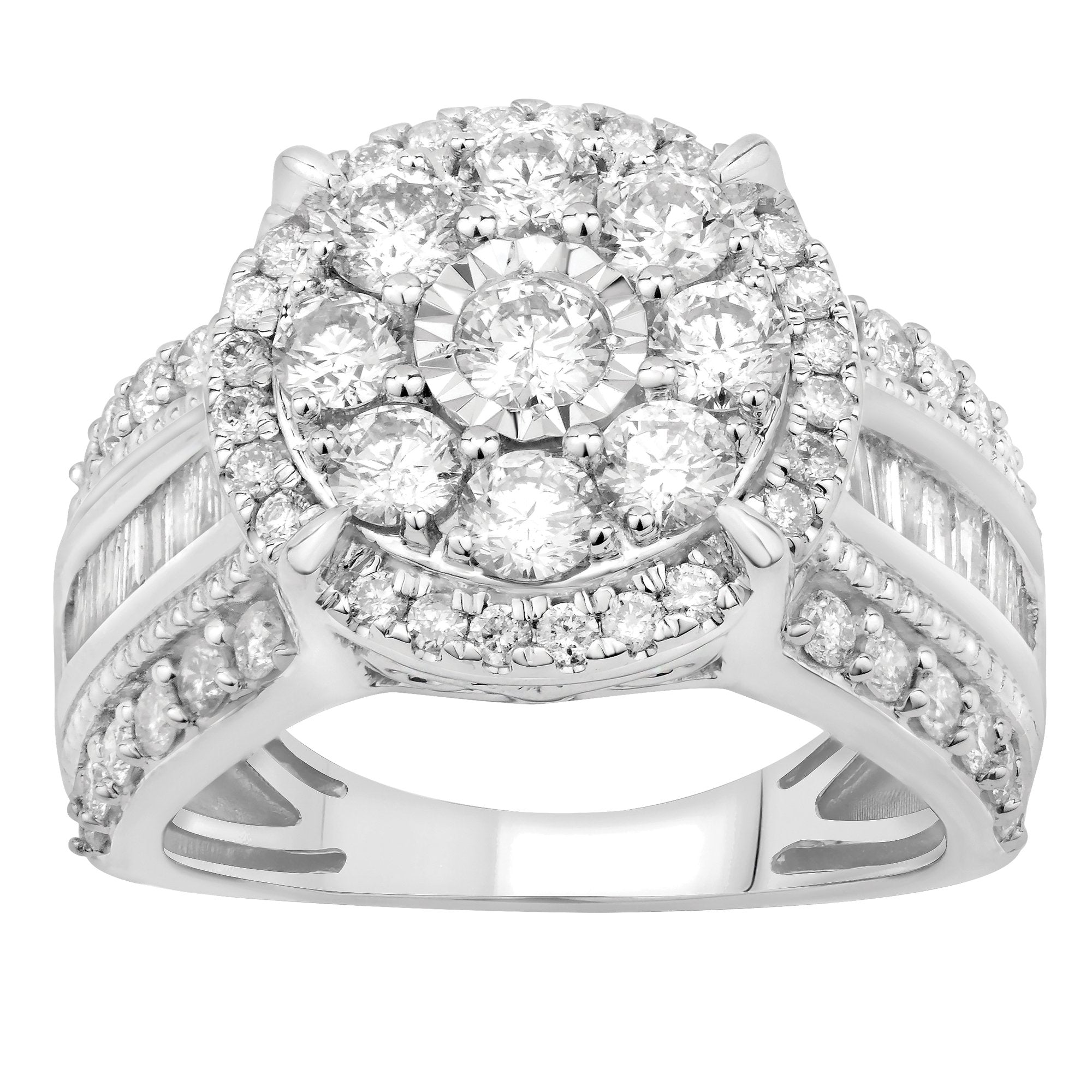 14K Solid Gold 2.03ctw Diamond Womens Ring