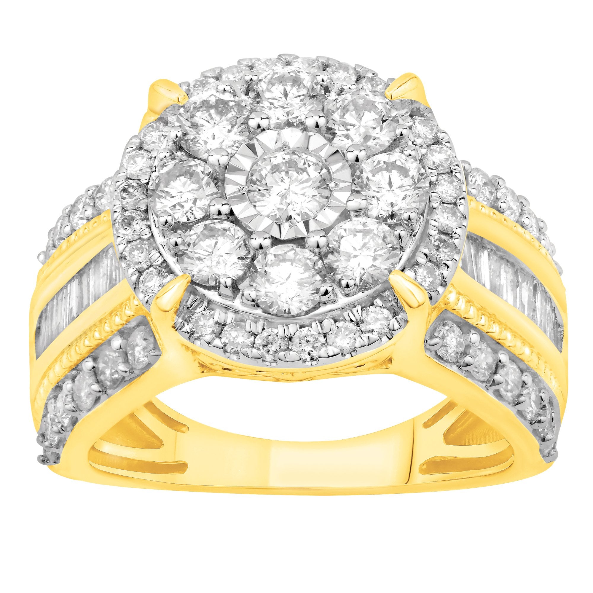 14K Solid Gold 2.03ctw Diamond Womens Ring