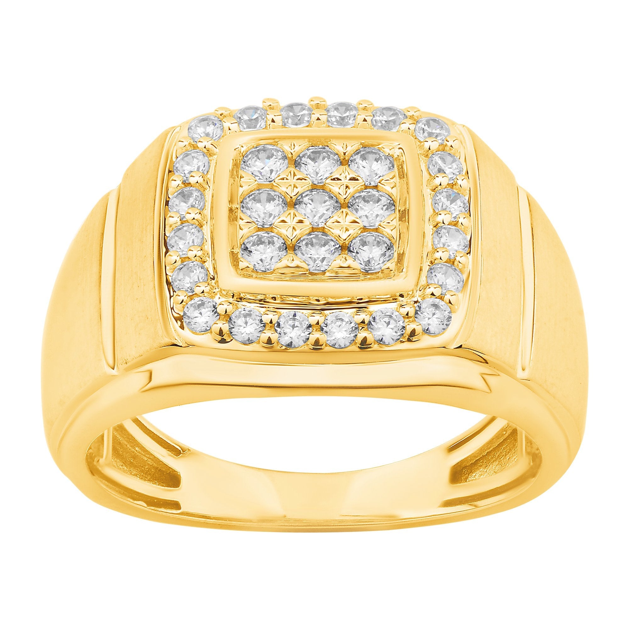 14K Solid Gold 0.72ctw Diamond Mens Rings