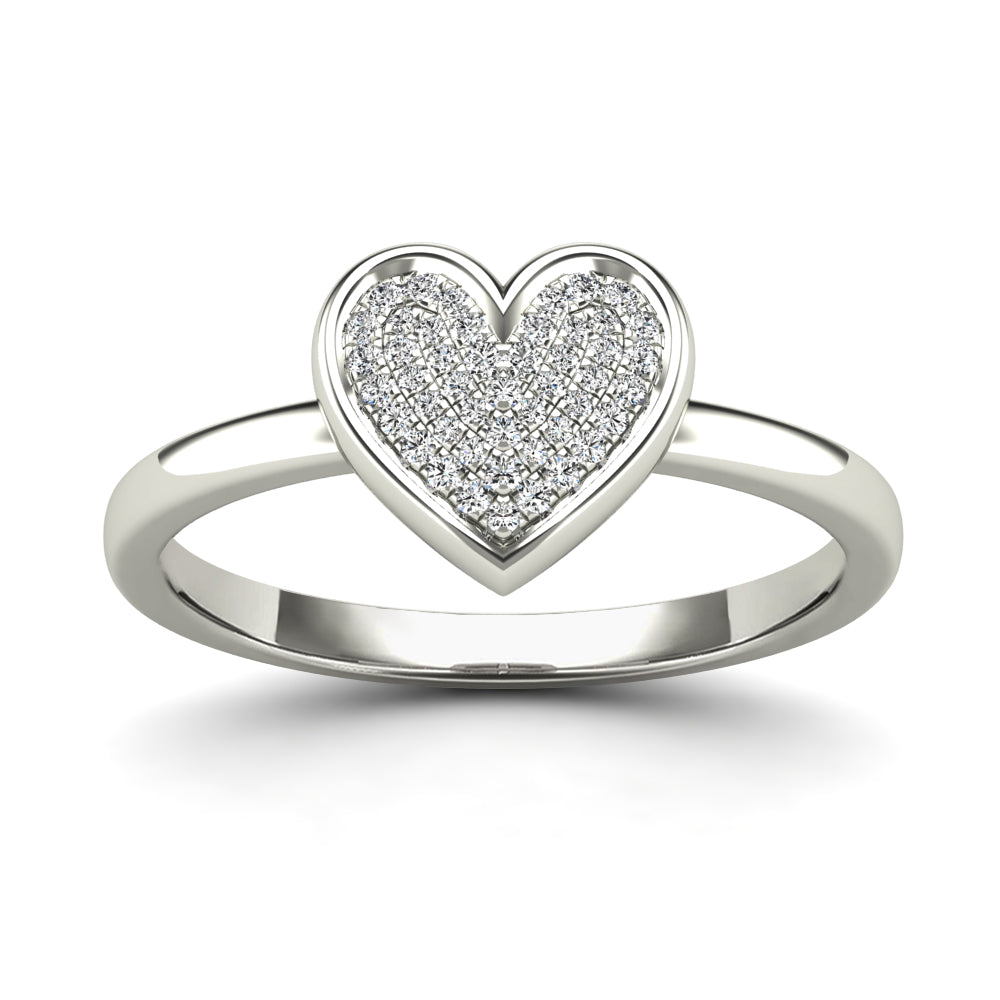 14K Solid Gold  0.11ctw Diamond Womens Rings