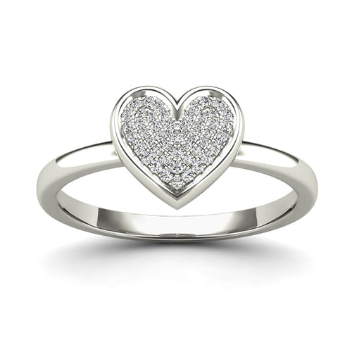 14K Solid Gold  0.11ctw Diamond Womens Rings