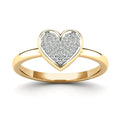 14K Solid Gold  0.11ctw Diamond Womens Rings