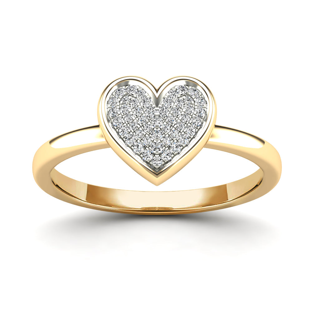 14K Solid Gold  0.11ctw Diamond Womens Rings
