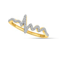 14K Solid Gold 0.17ctw Diamond Heart Rate Womens Rings