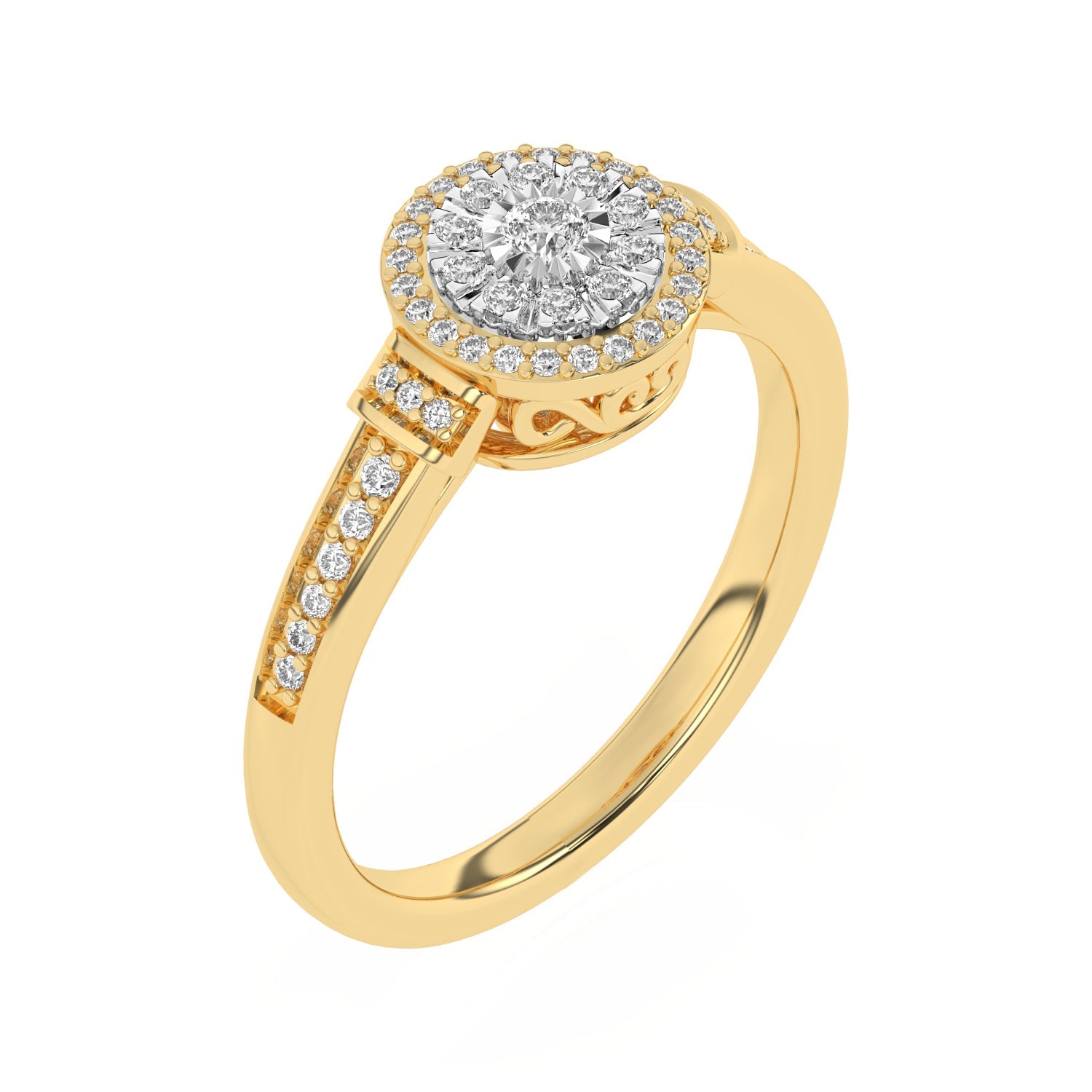 14K Solid Gold  0.28ctw Diamond Womens Rings