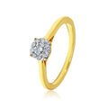 14K Solid Gold 0.15ctw Round Brilliant Diamond Cluster Engagement Ring