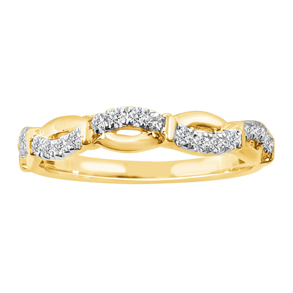 14K Solid Gold 0.20ctw Diamond Wedding Bands