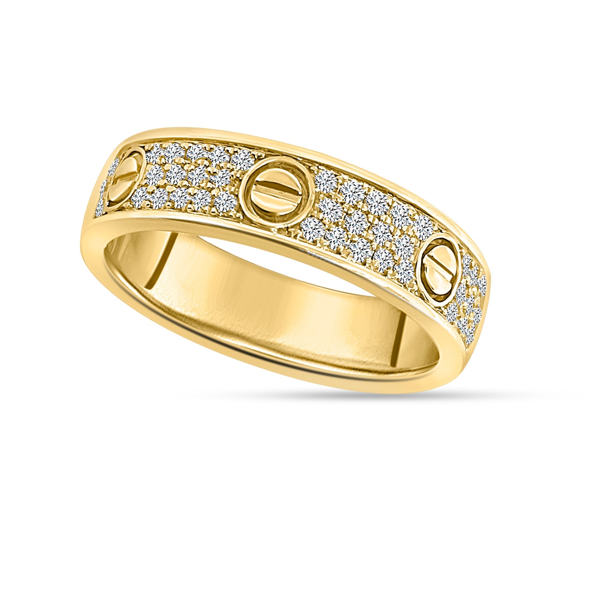 14K Solid Gold 0.40ctw Diamond Mens Rings