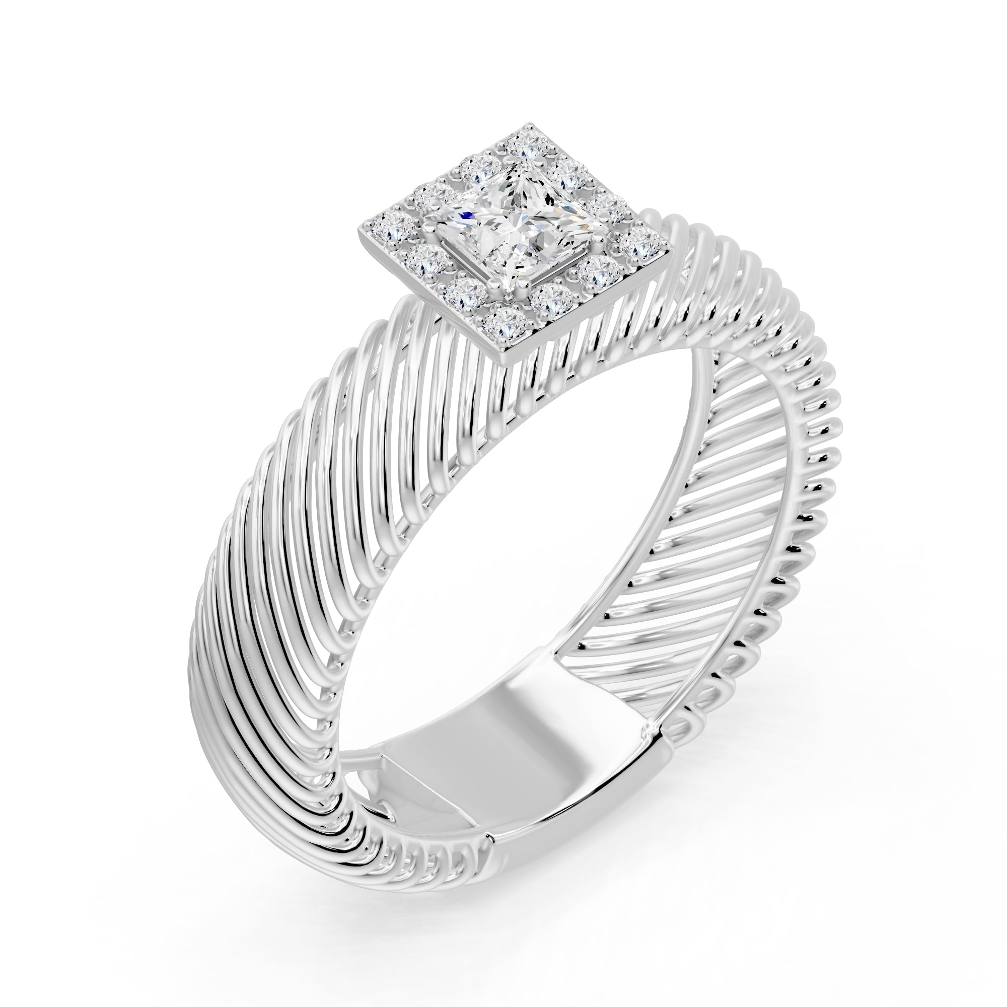 14K Solid Gold  0.38ctw - 0.41ctw Lab Grown Diamond Womens Rings